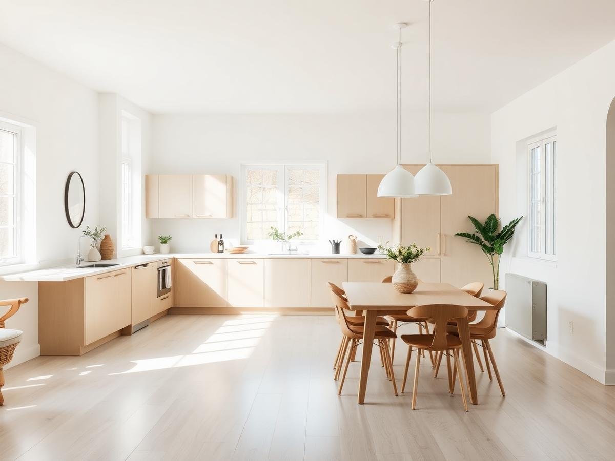 Cuisine résidentielle lumineuse et impeccable après un ménage à Montréal